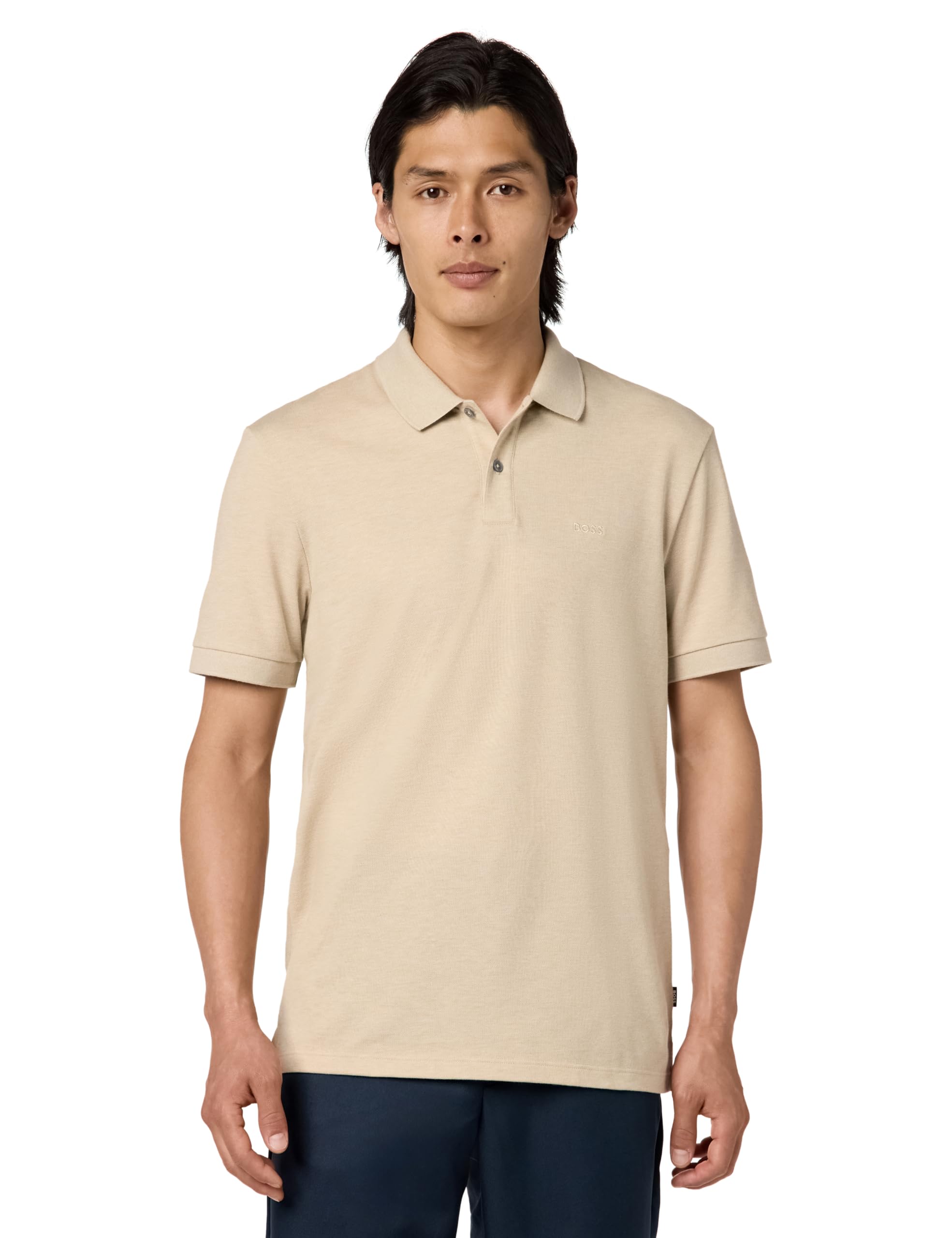BOSS, Pallas Short Sleeve Polo Shirt, Cappuccino, S