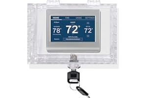JGWPA Universal Thermostat Lock Box with Key,Clear Large Thermostat Guard for Thermostat on Wall,Thermostat Cover Fits Thermostats 7H x 5W inches or Smaller (1 Set)