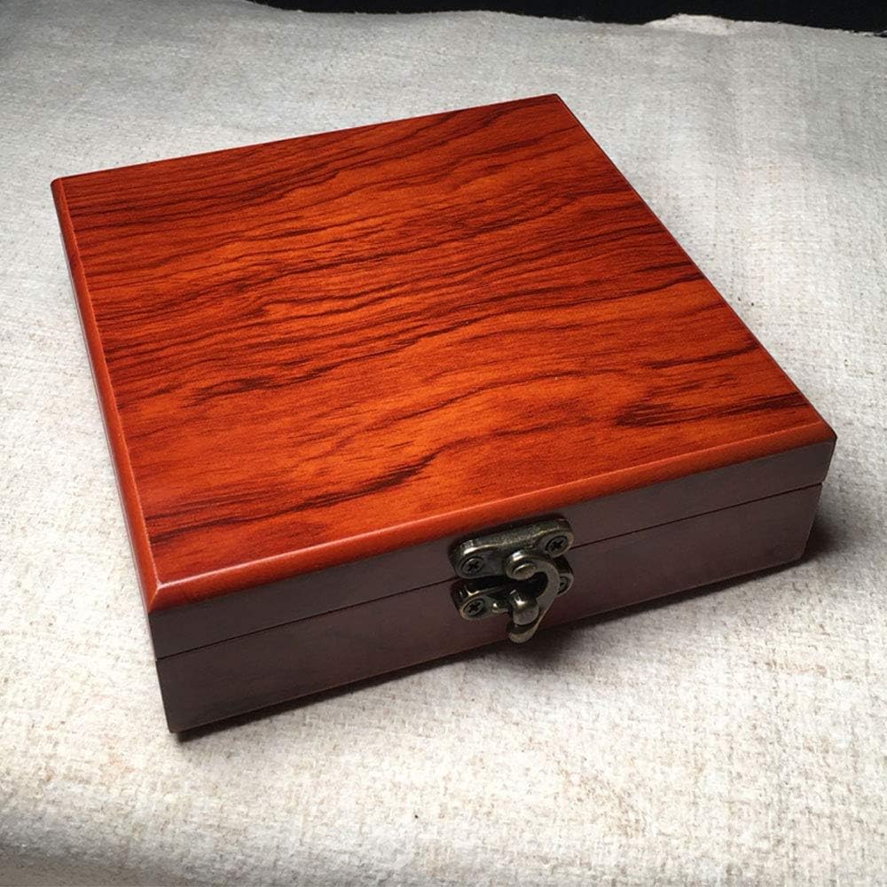 Wooden box,wooden jewelry box,wooden box with hinged lid, decorative box storage box with lid,wooden storage box,storage box with lock,suitable for gifts,beads,jade, bracelets,necklaces,small items,: Home Improvement