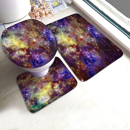Amazon Com Love Animal Bathroom Rugs Sets 3pc Cosmic Galaxy Abstract Space Background Non Slip Bath Mats Rug U Shaped Contour Rug Toilet Lid Cover Mat Washable Floor Carpet Shower Tub Bathroom Accessories
