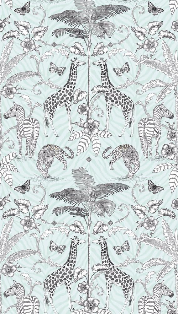 A.S. Création Non-Woven Wallpaper Animals in White, Grey and Green - Wall Wallpaper for Various Rooms - XXL Wall Picture 2.80 m x 1.59 m
