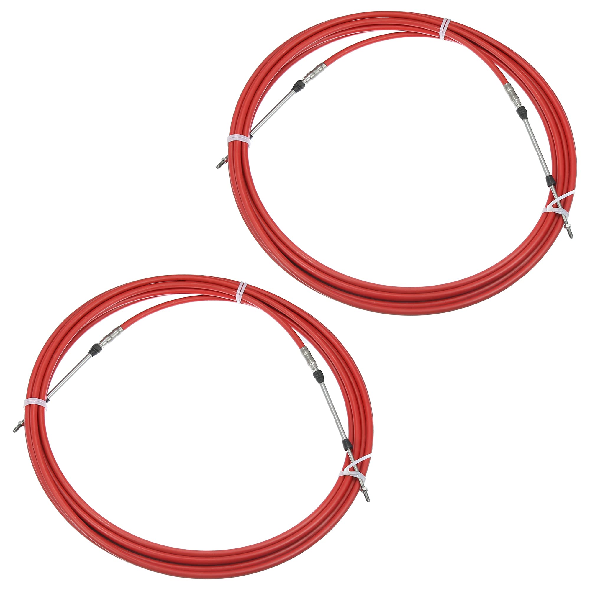 Motoforti 2pcs 30ft 354 Inch Throttle Shift Remote Control Box Cable Red