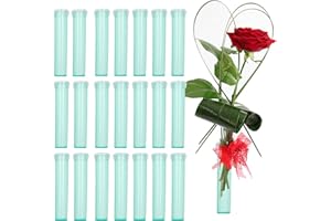 LISHINE 200 Pack Floral Water Tubes 2.8 Inch Flower Water Tubes Small Flower Vials with Caps for Water Mini Single Floral Stem Water Tubes for Flower Arrangement, Milkweed, Cutting