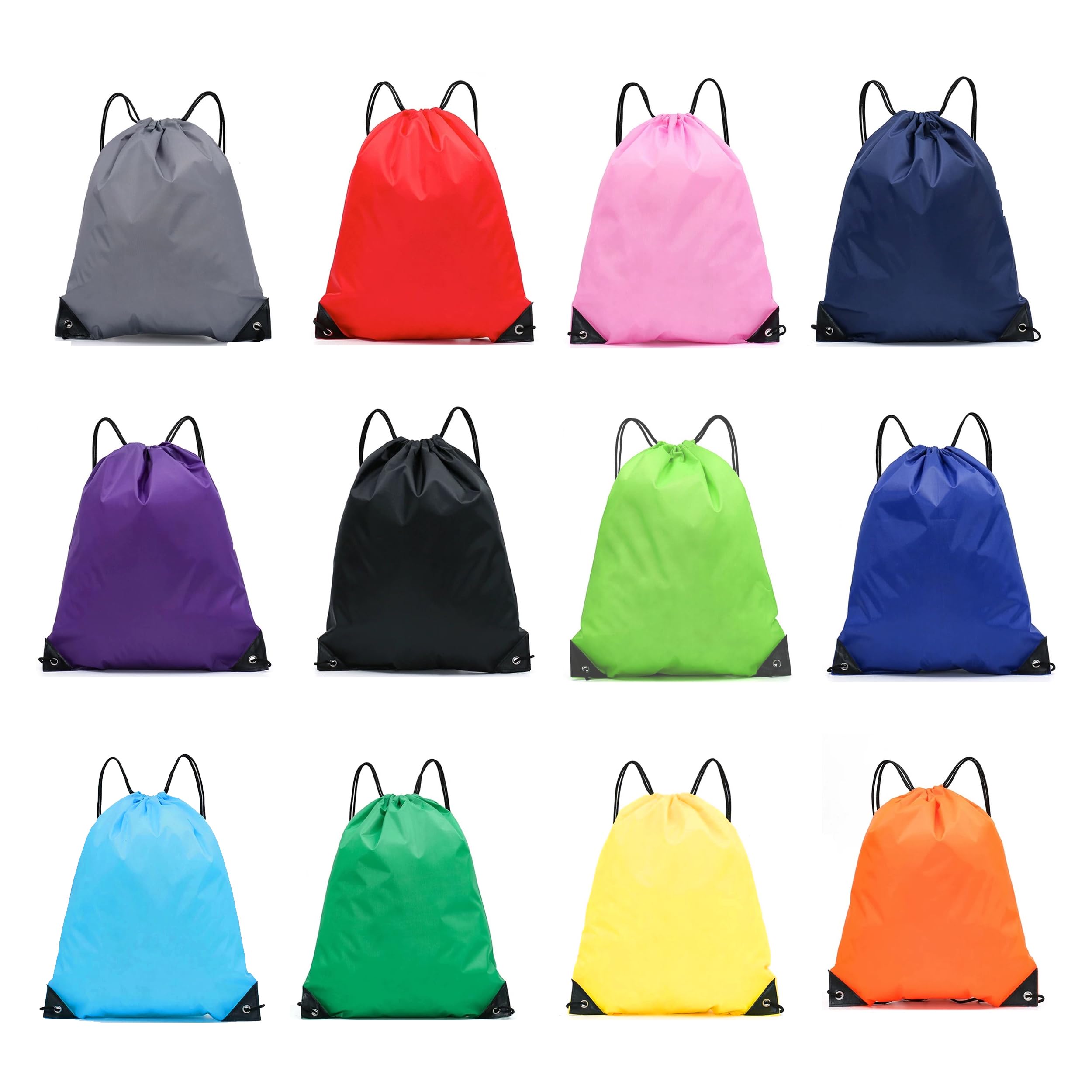 SXCCNW Drawstring Bags 12 PCS – 34x43 cm Gym Bags, Swimming & Sports Bags, Multi-Purpose Drawstring Backpack for School Travel Beach Multi-Color Pack