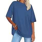 Women's Oversized T-Shirts Short Sleeve Crewneck Summer Tops Casual Loose Fit Workout Basic Tee Shirts