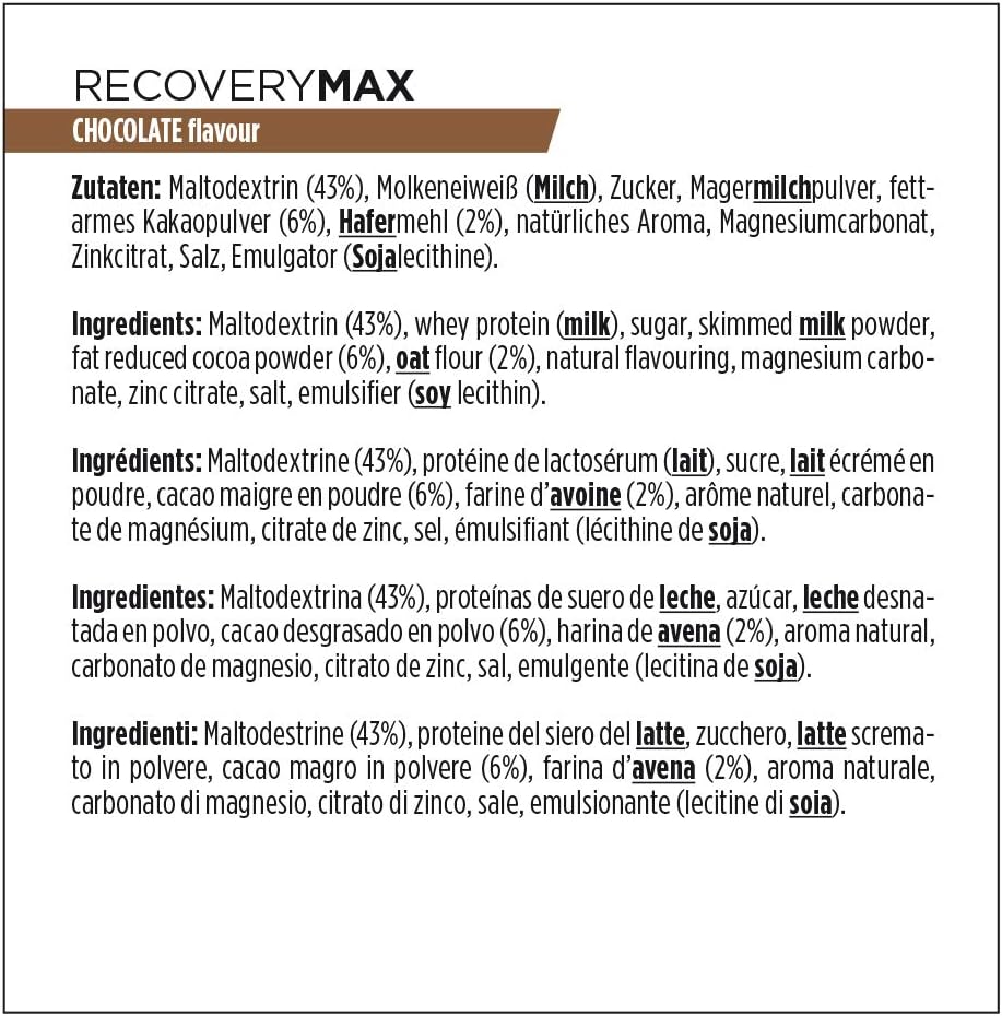 Powerbar - Recovery Max - Chocolate - 1144g - Regeneration Whey Drink with Carbohydrates - Magnesium - Zinc - Image 5