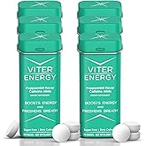 Viter Energy 40mg Caffeine Mints - Sugar Free, B Vitamins, Vegan, Boosts Fast Energized Alert Focus, Caffeinated Nootropic Supplement Pills (Peppermint Flavor, 20pcs, 6 Pack, 120pcs Total)