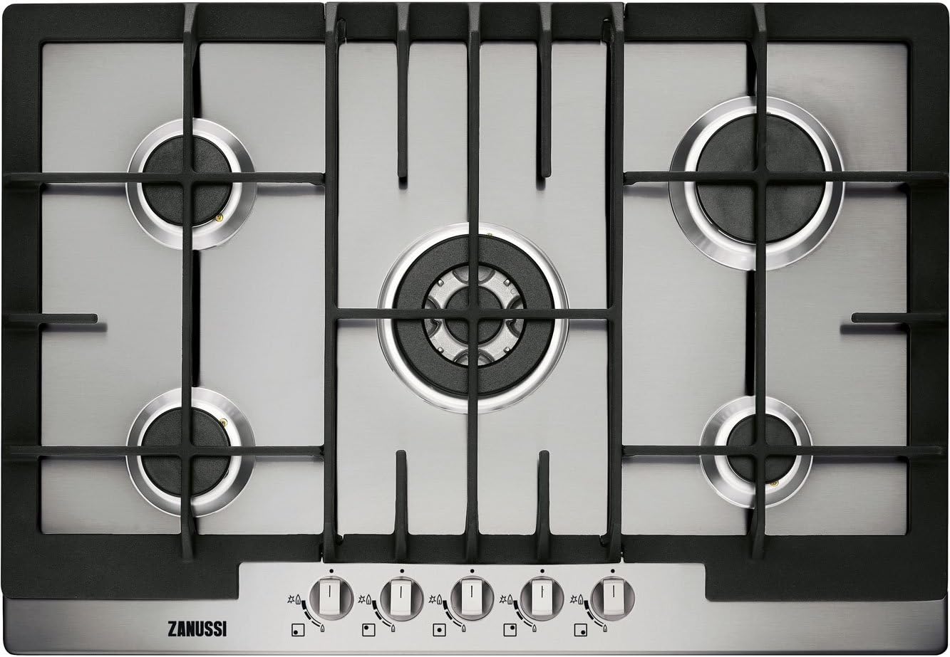 Zanussi ZGG76524XA 75cm Gas Hob in Stainless Steel 5 gas burners