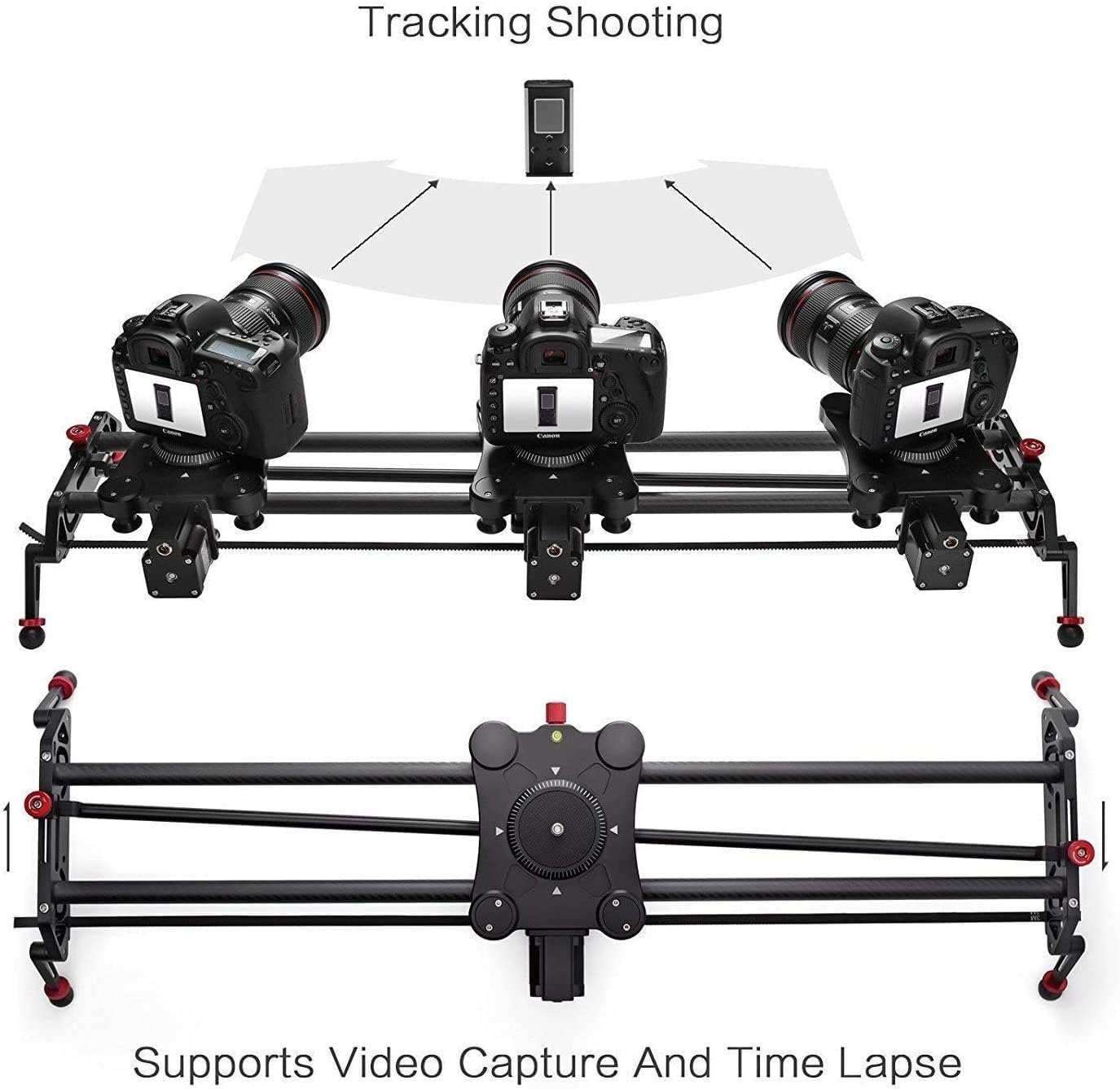 Camera Slider Track Dolly Slider Rail System with Motorized Time Lapse and Video Shot Follow Focus Shot and 120 Degree Panoramic Shooting 31" 80cm : Camera & Photo