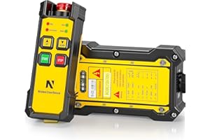 NEWTRY Wireless Crane Remote, 12V 2 Button Industrial Crane Controller Hoist Truck Remote 984FT Electric Lift Switch with Indicator System