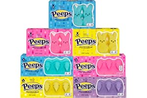 NEEDZO Bulk Peeps Easter Bunny and Chick Shaped Marshmallows, Pack of 7, Assorted Colors May Vary
