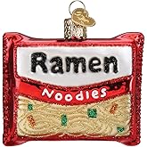 Old World Christmas Ramen Noodles Glass Blown Ornament for Christmas Tree, Handcrafted Holiday Decoration, Food Collection