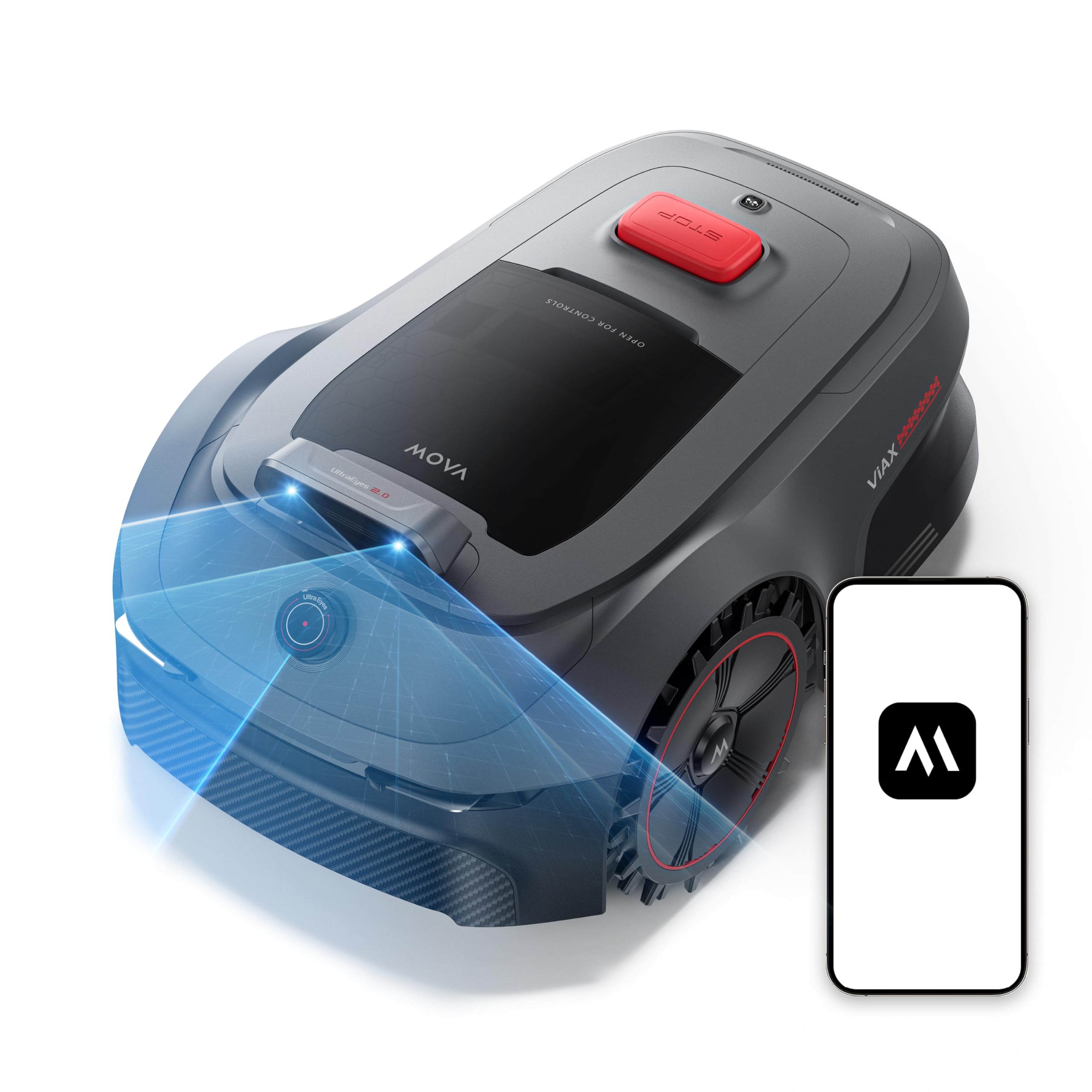 MOVA ViAX 500 Mähroboter Ohne Begrenzungskabel, Empf. 600 m², KI-gestützte Kartierung, 360°-LiDAR & Dual-KI-Vision, Intelligente Hindernisvermeidung, U-Fahrbahn, Kantenschnitt, App-Steuerung