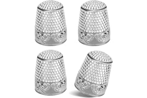 ZMAAGG 4PCS Sewing Thimbles for Hand Sewing, Metal Finger Protector, Quilting Craft Accessories for Knitting Needlework DIY Tools