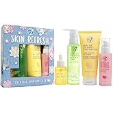 W7 Skin Refresh Skincare Set | Face Cleanser, Toner, Serum & Moisturizer | Hydrating & Glow Boosting Routine | Full Size, Long Lasting Products to Use at Home