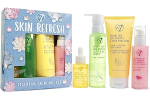 W7 Skin Refresh Skincare Set | Face Cleanser, Toner, Serum & Moisturizer | Hydrating & Glow Boosting Routine | Full Size, Long Lasting Products to Use at Home