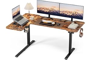 Acrolix L Shaped Standing Desk 59 inch Electric Height Adjustable Desk, Reversible Study Writing Gaming Computer Desks with S