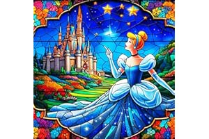 GemZono Diamond Art Kits for Adults Princess 5D Diamond Painting Kits for Adults DIY Full Round Drill Carton Diamond Art Pictures for Home Wall Decoration(12x16 inch)