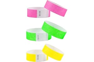 L LIKED 600pcs Numbered Wristbands, Waterproof Paper Bracelets Lightweight Concert Event Wristbands Wrist Party Bands Armband