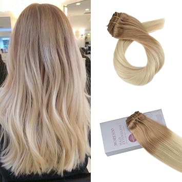 Amazon Com Moresoo 22 Inch Hair Extensions Clip In Human Hair