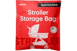 Hulsky Stroller Storage Bag - Premium USA Made Quality - 4 mil Heavy Duty Stroller Bag for Moving and Storage - Waterproof, Dustproof, Tear Resistant - BPA and Phthalate Free