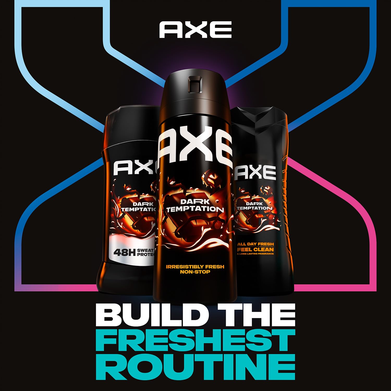 AXE Body Spray Dark Temptation, International Version, 150 Ml (Pack of 6)