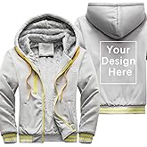 ALRRGPB Custom Hoodies for Men Personalized Jacket Design Your Own made Sweatshirt Fleece Full Zip Winter Baseball Coat
