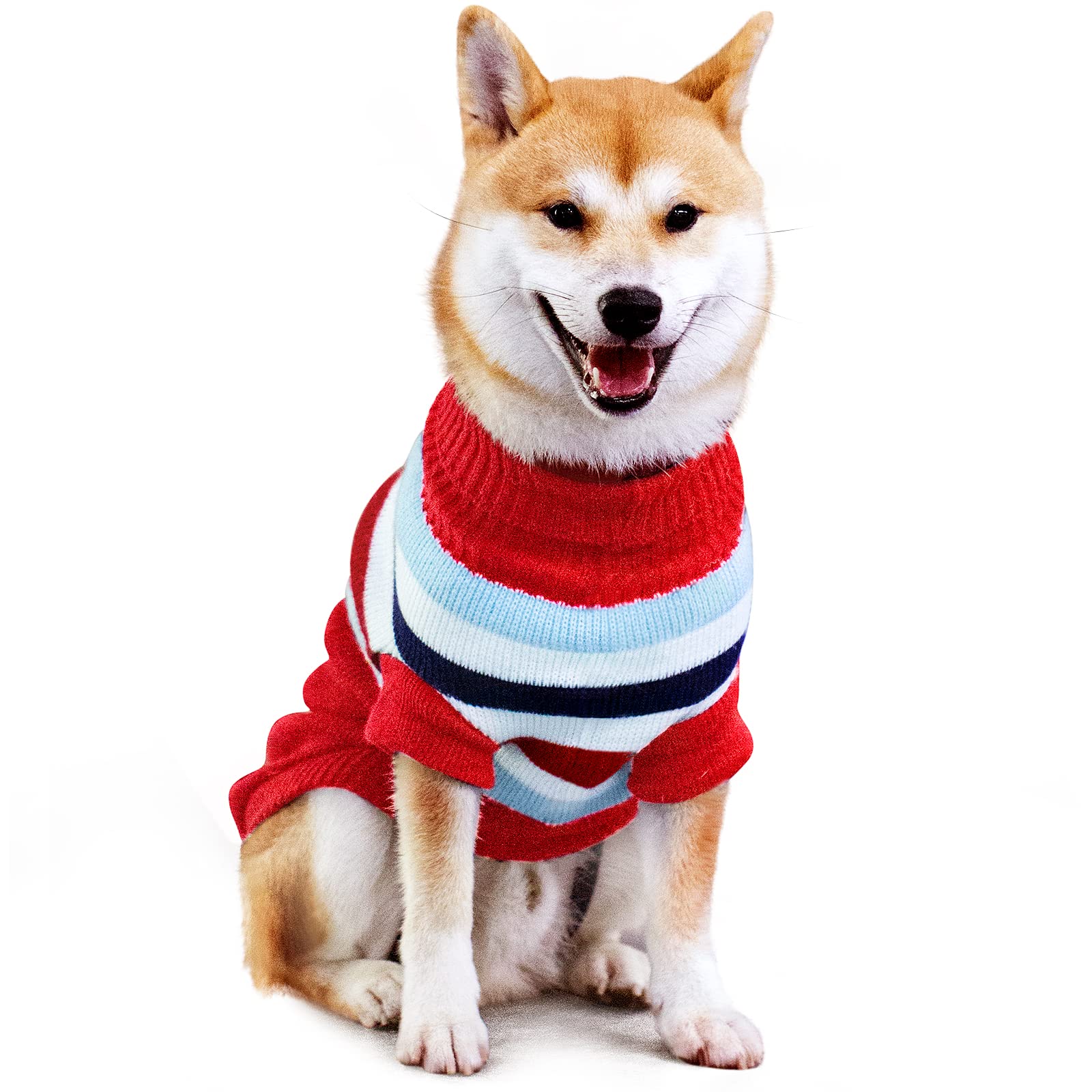 Dog Jumper Large Dog Christmas Sweater Warm Winter Pet Clothes for Medium Large Pet (XL Back Length:28"/Red)
