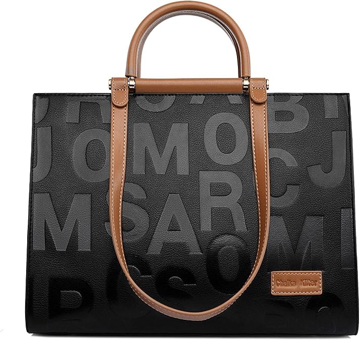 Large Capacity Handbags Leather Letter Vintage Shoulder Bag For Women