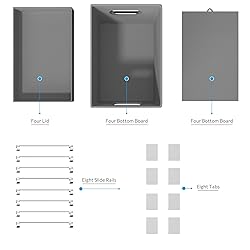 DYWMM Hanging File Box with Lid, Set of 4 Filing
