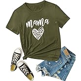 Women Maternity Nursing Shirt Funny Mama Shirt Cute Leopard Heart Graphic Tees Friendly Zip Maternity Breastfeeding Tops