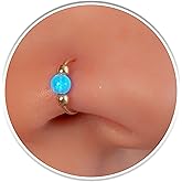 Gold Fake Nose Rings Opal
