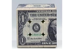 YRDGRG Speed Cube 3x3 One-Dollar Notes Bill Pattern Magic Cube Puzzle,IQ Games Puzzles Relief Effect Teens Adult Toys,5.6cm/2.2" creative