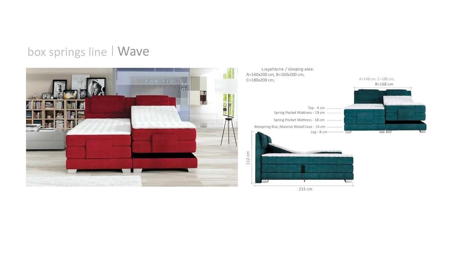 JUSThome Wave Cama Vispring Cama Matrimonio Terciopelo ...