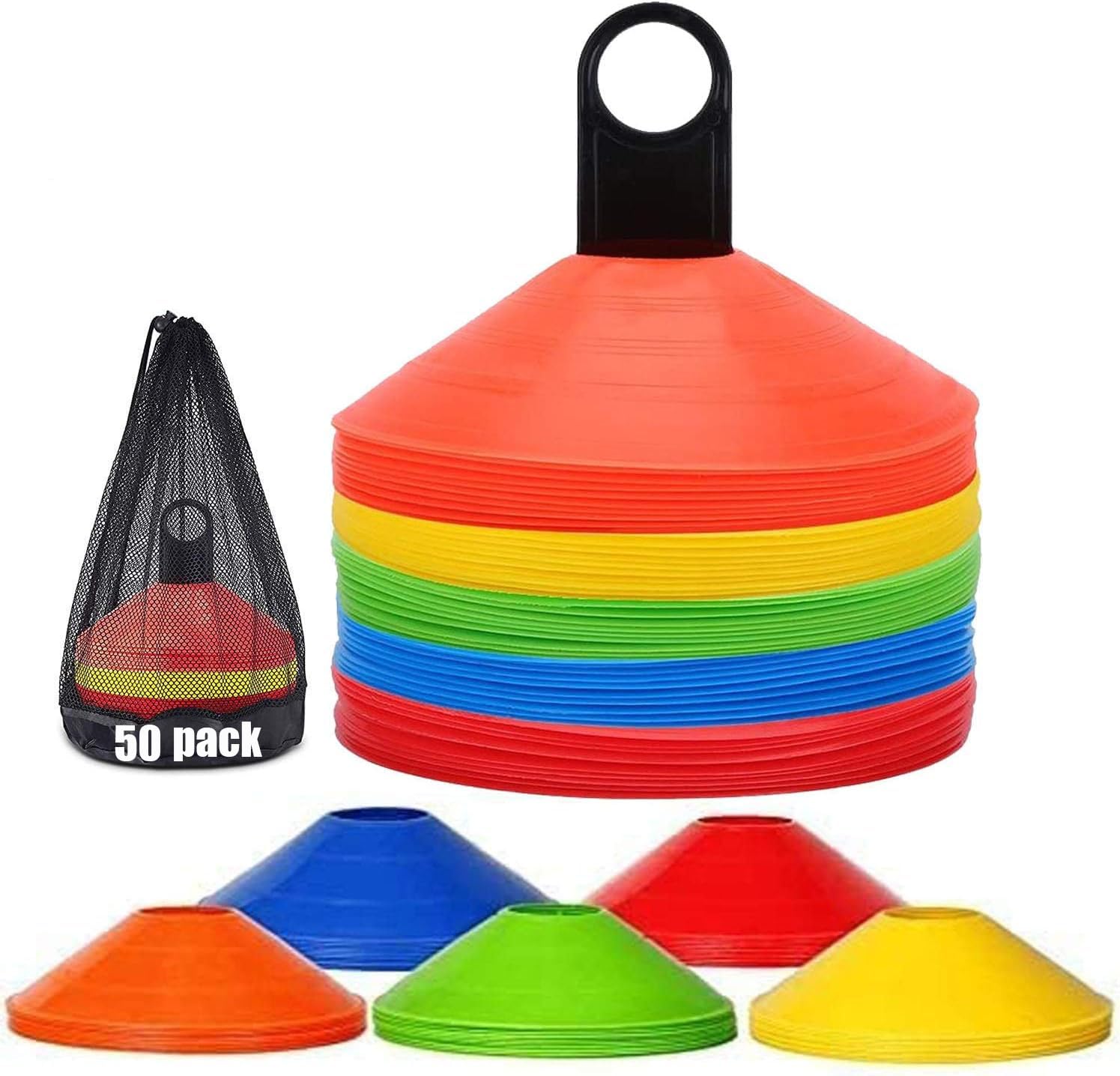 xuntuo Cones,Football Cones Marker Disc Cones Sport Cones, Football Training Equipment Agility Football Cones with Carry Bag and Holder
