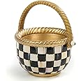 MACKENZIE-CHILDS Courtly Check Small Basket, Cute Basket for Gifts and Storage, Spring and Easter Basket Decor