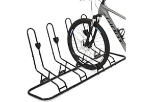 KINGARAGE 4 Floor Bike Rack, Safeguard Disc Brakes & Derailleurs Design, Waterproof Bicycle Stand Indoor/Outdoor/Garage Use, Fits 12"-29" Tires, Upgraded 0.63" Steel Tubes for Stability