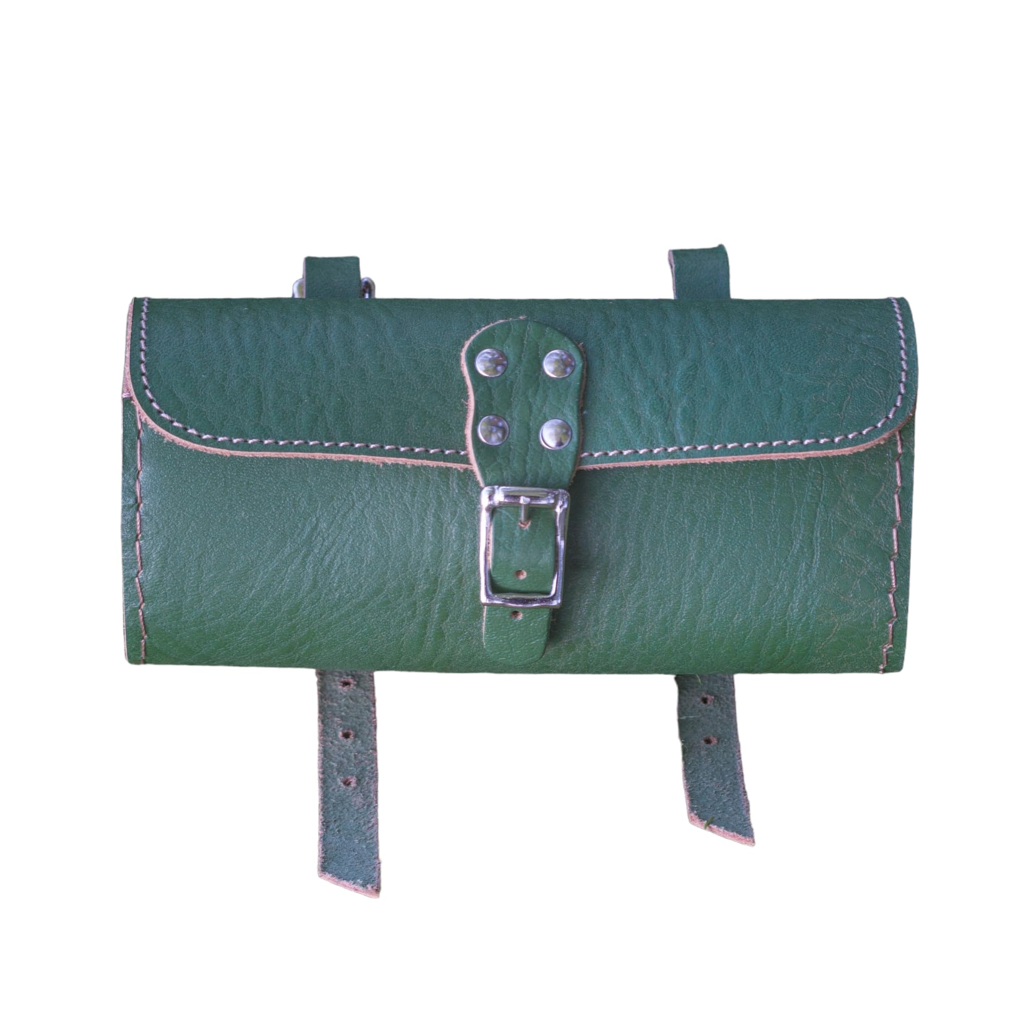 London Craftwork Genuine Leather Tool Bag Bike Saddle Bag Handcrafted Bike Bag Green bro-Green