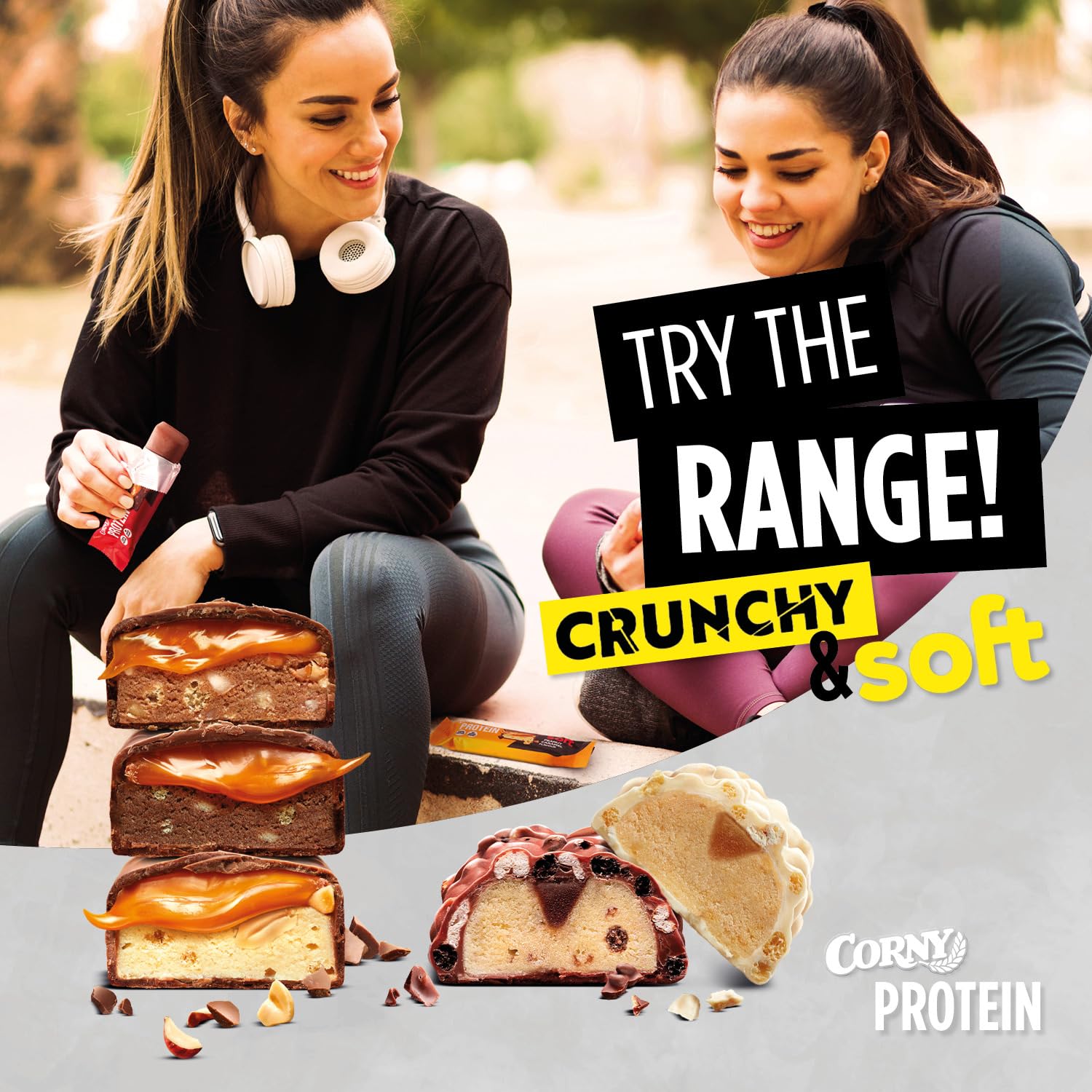 Corny | Protein Crunchy & Soft 5er Mix | Trial Pack 5x1 Proteinriegel à 45g | 30% Eiweiß | Probierset zum Testen 5