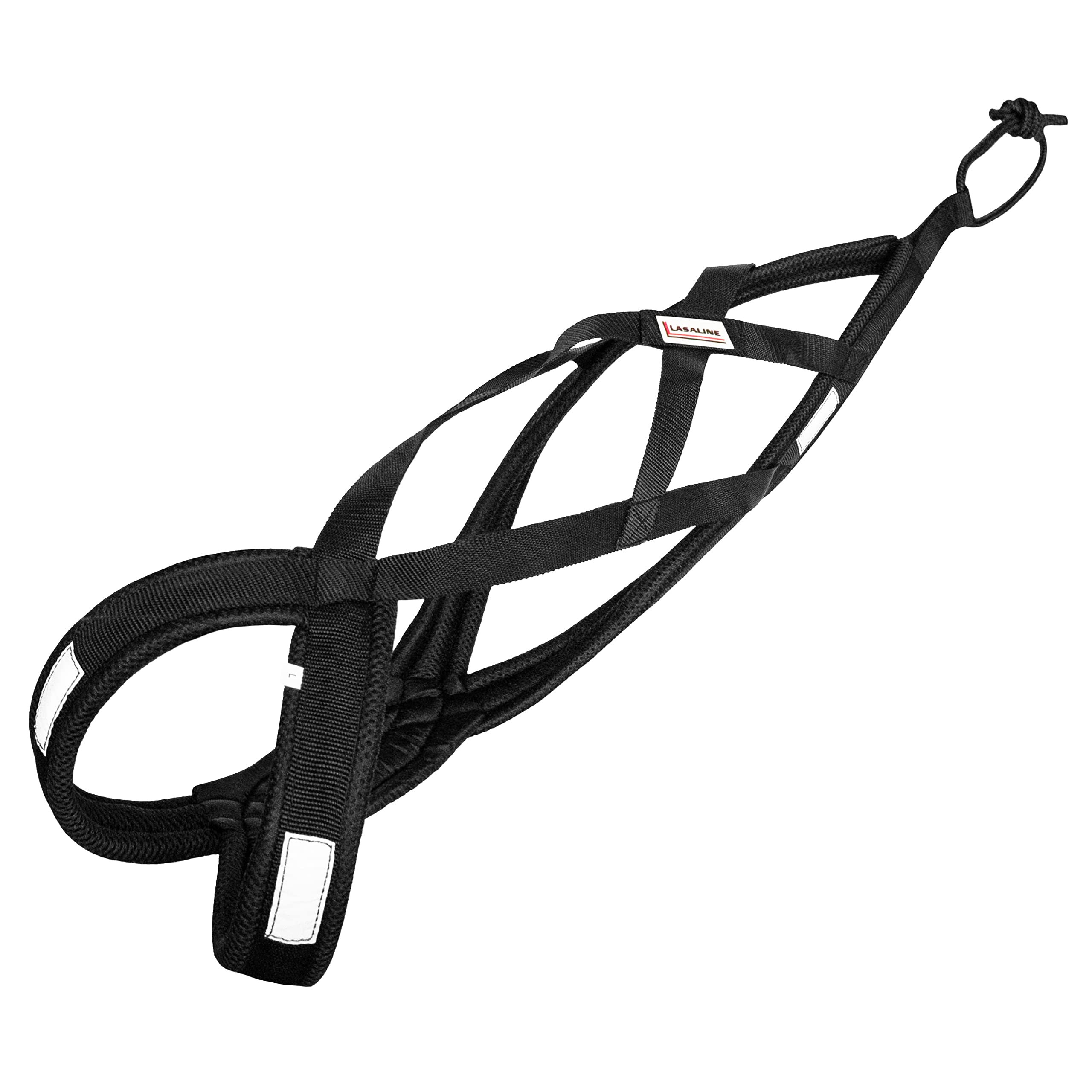 LASALINE Dog pulling harness, XBack for Canicross, Bikejoring, Sled Dog Harness, Mushing harness, Ski Joring, Dog trekking harness, Dog Running, Black