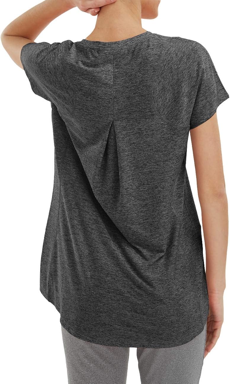 Yoga T-Shirts Womens Sports Tops Short Sleeve for Running Gym Active Wear at  Women’s Clothing store