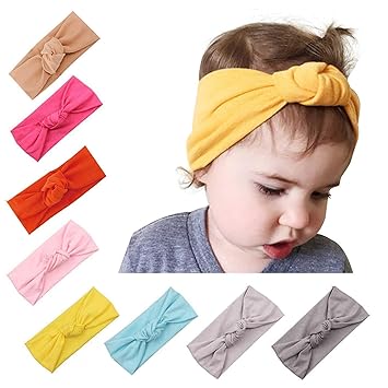 Amazoncom Baby Girl Cute Turban Headbands Head Wrap Knotted Hair