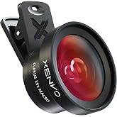 Xenvo Pro Lens Kit for iPhone and Android, Macro and Wide Angle Lens with LED Light and Travel Case Black