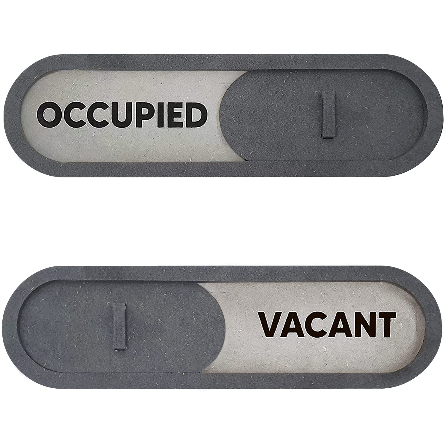 GEEKBEAR Vacant Occupied Slider Door Sign for Home Office - Premium MDF, 7.5 x 2.2 in (Gray) — image 1