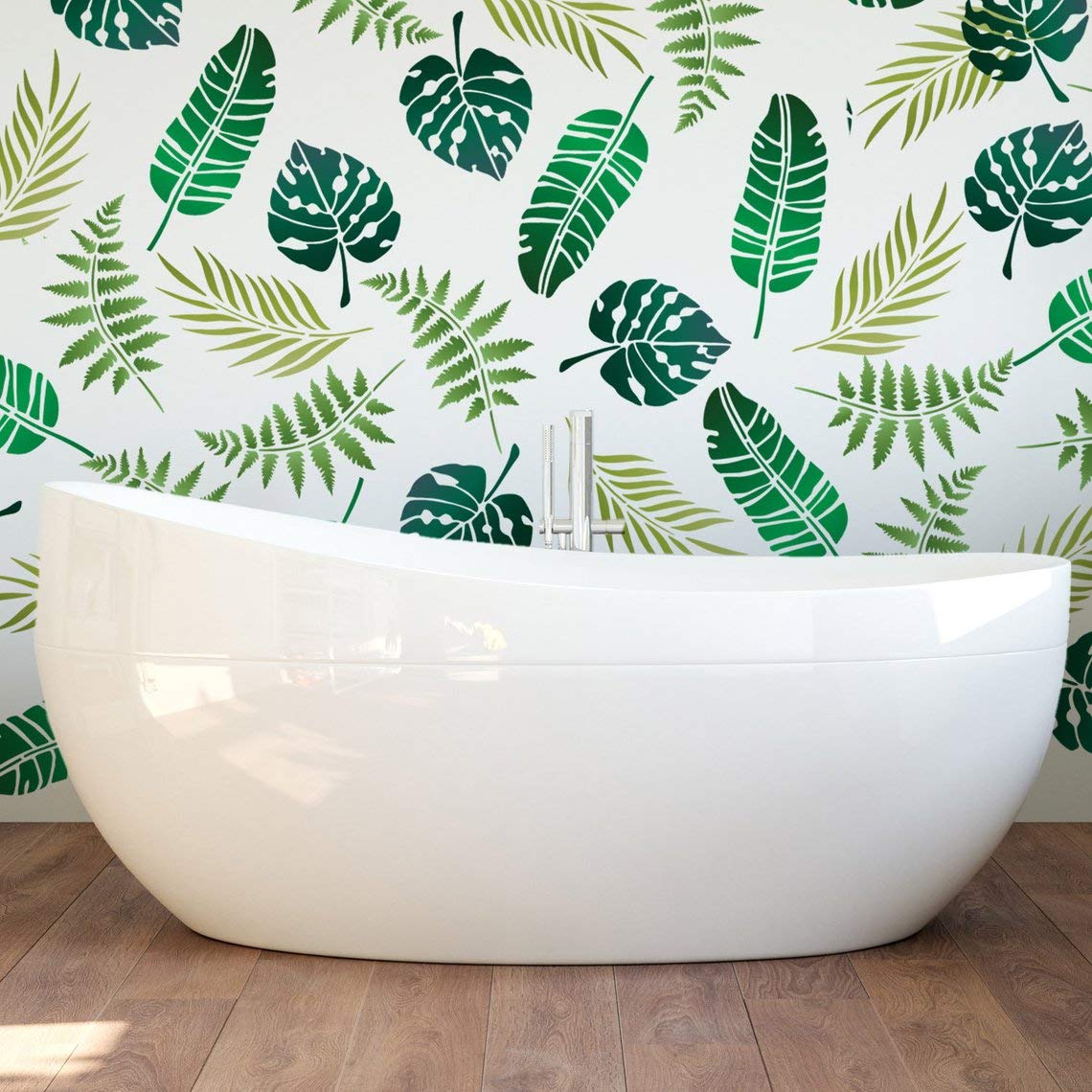 Tropical Foliage Stencil Set -4 Large Reusable Leaf Templates by CraftStar