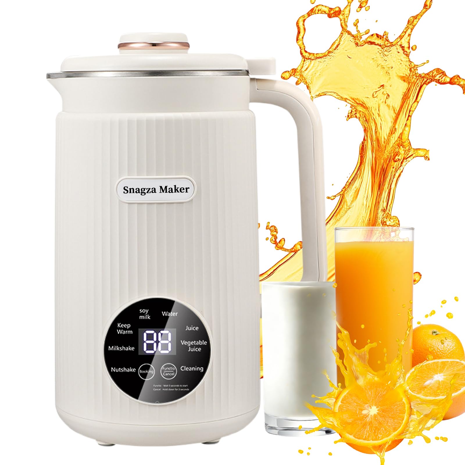 Photo 1 of Snagza Maker, Nut Milk Maker, 8-In-1 Multifunctional Nut and Milk Maker Machine, for Making Almond Milk, Oat Milk, Smoothies, and Juices, 12-Hour Intelligent Reservation/Keep Warm, Auto Clean (White)
