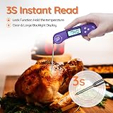 DOQAUS Meat Thermometer 3s Instant Read Backlit LCD Foldable Probe view 3