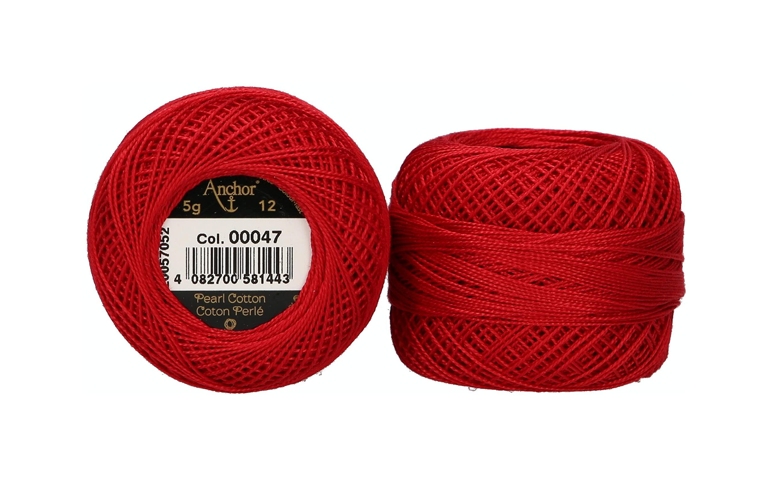 ANCHOR Pearl Yarn, Thickness: 12, Packaging: 5G, Running Length: 56M 47 Embroidery Threads
