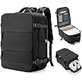 coowoz Travel Backpack Carry On for Women Man Black Gym Backpack with Laptop Compartment Mochila de Viaje Teacher Personal Item Backpack Rucksack Airplane Accessories Must Haves Small
