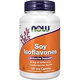 NOW Foods Supplements, Soy Isoflavones, 60 mg (Plant Compounds Particularly Concentrated in Soybeans, like Genistein, Daidzein and Glycitein), 120 Veg Capsules